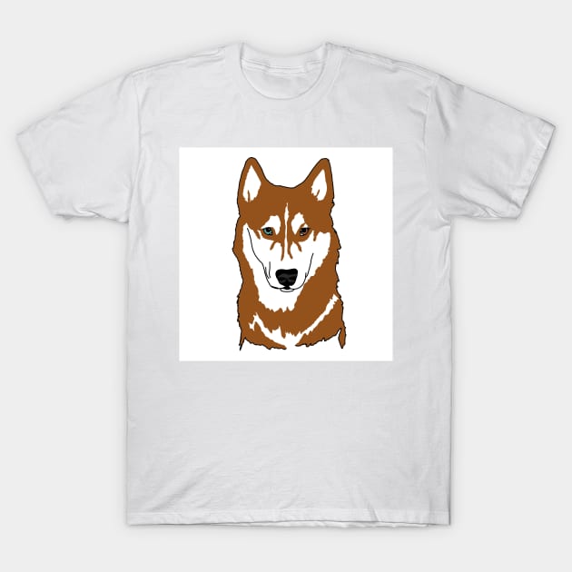 Red and white husky with wall eyes T-Shirt by Noamdelf06